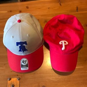 2 mens Philadelphia Phillies baseball hats